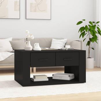 Mesa de salón negra 80x50x40 cm en madera contrachapada multicapa Vidaxl