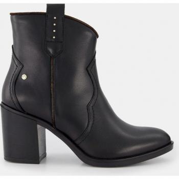 Pikolinos Botines de mujer de piel con cremallera estilo Western, tacón bloque, modelo Rioja