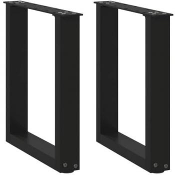 U-Shaped Black Steel Coffee Table Legs (2 pcs) 28x(42-43) cm
