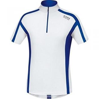 Gore Running Wear Air Zip - Camiseta para hombre, color blanco / azul, talla XL