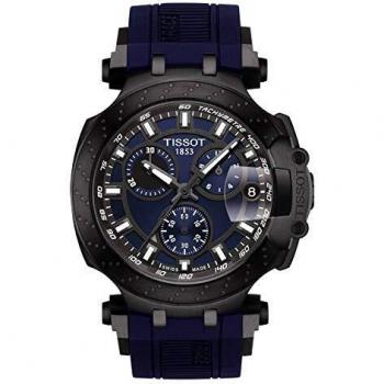 Tissot Mens T-Race Chronograph Blue Rubber Strap Watch T115.417.37.041.00