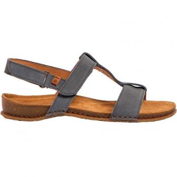 El Naturalista N5816 Pleasant Vaquero/Panglao Sandalias Planas de Piel con Autocierre para Mujer - Color Azul