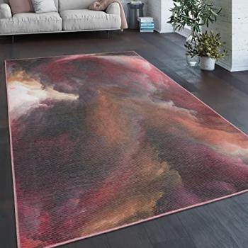 Alfombra Redonda Lavable de Tejido Plano Moderna Abstracta Vintage Ø 160 cm Multicolor