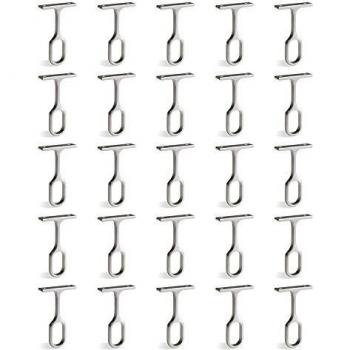 Emuca 7062525 Soporte Central para Barra de Armario Oval, Gris Metalizado, Set de 25 Piezas