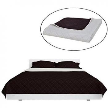 vidaXL Colcha Acolchada a Doble Cara Color Beige/marrón Dimensiones 170 x 210 cm