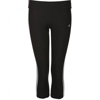 Adidas ULT 3S 34 Tight - Pantalón capri para mujer, color negro / blanco, talla XS