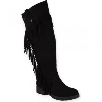 BOTA DE MUJER NEGRA ANTE CON FLECOS XTI 30522