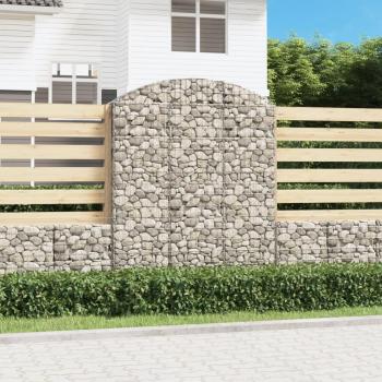Cesta Gabion Arco 150x30x180/200 cm Hierro Galvanizado Plateado