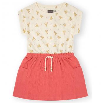 Vestido de niña con estampado de cactus y cintura elástica