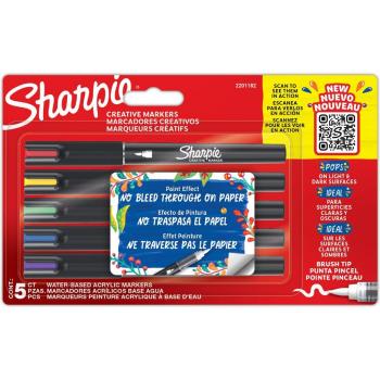Rotulador Sharpie Acrylic Brush Pen Blister 5 unidades Colores Surtidos 2201182