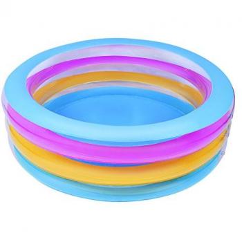 Bestway Piscina Hinchable Redonda Summer Wave Crystal 196x53 Cm - Piscina para niños, dimensiones 196 cm de diámetro y 53 cm de altura, diseño colorido, fácil de inflar y desinflar, fabric