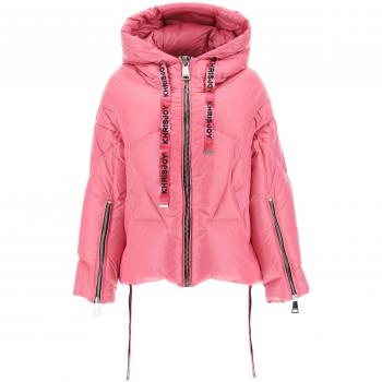 Khrisjoy Women's Puff Khris Iconic Hooded Down Jacket in Pink | AFPW001NNYL Color RB59