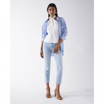 Salsa Jeans Women's High-Waisted Push-In Cropped Skinny Jeans in Ice Bleach, Size W29