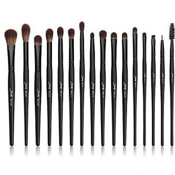 Jessup Make Up Brushes Set Professional 16Pcs Black Precision Collection, Cabello sint¨¦tico, Highlight Concealer Eyeshadow Eyeliner Blending Spoolie T272