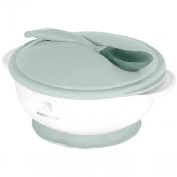 Cuenco con ventosa y cuchara termosensible de Menta