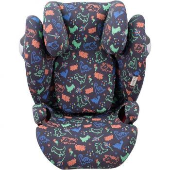 Funda para silla de coche Cybex Solution M-S-Fix Jyoko Happy Dino - Compatible con modelo Cybex Solution M-S-Fix, diseño Happy Dino, material resistente y fácil de lavar