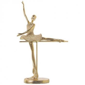 Figura Decorativa Bailarina Dorado Plástico 16 x 27 x 39 cm