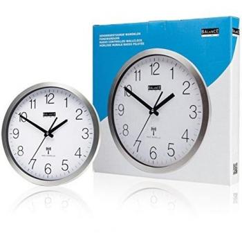 Balance - 536438 Hi-Tech Zendergestuurde Wandklok Aluminium 30Cm