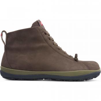 CAMPER Peu Pista Men's Suede Ankle Boots - Brown Gray, Size 40/7