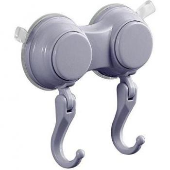 Gedy Vesuvio Percha Doble Ventosa, Blanco, 11.3 X 3 X 11 Cm