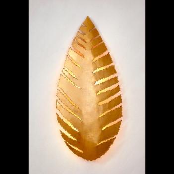 Aplique Pietro en forma de hoja, dorado