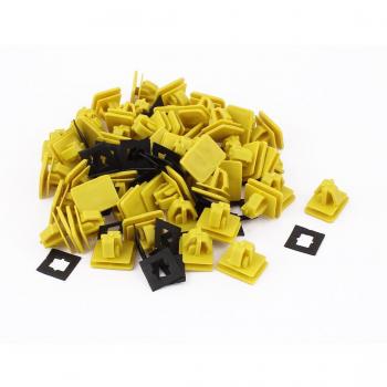 50 Uds Clip Remaches de Plástico Amarillo Retenedor Parachoques 16mm x 29mm Cabeza