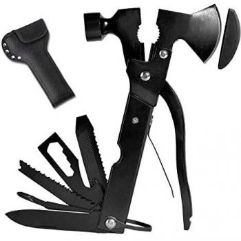Bolsa de Cintura Táctica-Multiherramienta，KiIKEX Herramienta Multifunción 24 en 1,Multiherramienta con Alicates Cuchillo Plegable,Reparación de bicicleta Senderismo de Camping