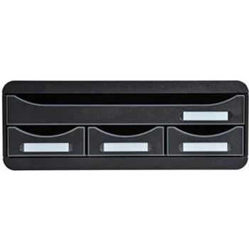 Cajonera Toolbox Mini Exacompta - 4 Cajones - Negro - 27 x 35,5 x 13,5 cm