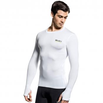 Select Camiseta de compresión de Manga Larga para Hombre, Hombre, 5690210000, Blanco, 10-12