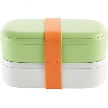 Lékué 1000ml Silicone Lunch Box To Go - Green Citrus Fruit