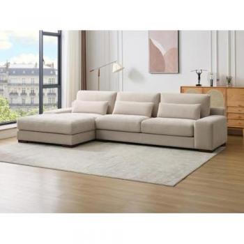 Sofá Rinconera Izquierda de Tela Beige Stralao
