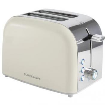 Tostador Vintage MakeCuisine Loft XL 2 Ranuras 900W con Funciones Descongelar/Recalentar/Cancelar y Accesorio para Bollería