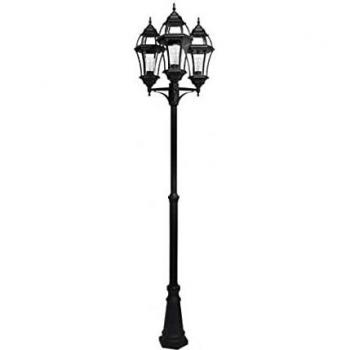 Farola Exterior Aluminio Becrux 3xe27 Negro Ip44 Fabrilamp