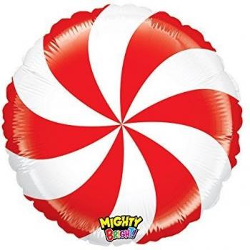 Betali 14334WE-P Mighty Peppermint Candy Globo individual, largo-21 pulgadas, multicolor, talla única