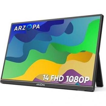 Monitor Portátil Arzopa A1s 14.0 FHD IPS 1920x1080 con Soporte HDMI/Type-C/USB-C para Portátiles, PCs, Macs y Consolas