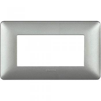 Placa Bticino Matix 4 Módulos Plata AM4804MSL