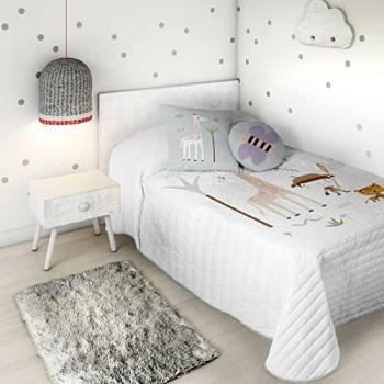 Colcha Bouti Reversible Infantil Exploradora 100% Algodón Cama 90 Fabricada en España