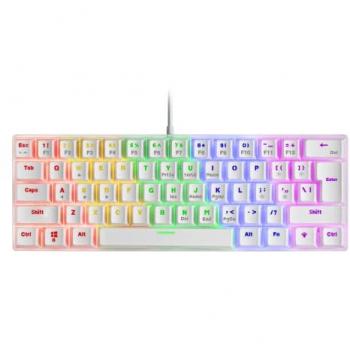 Teclado Mecánico Mars Gaming MK60 Blanco FRGB con Switch Mecánico Marrón, Antighosting, Layout USA