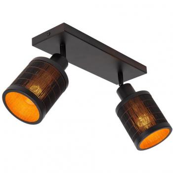 Foco de Techo Tagalog de Bambú, 2 Luces, E27, Negro
