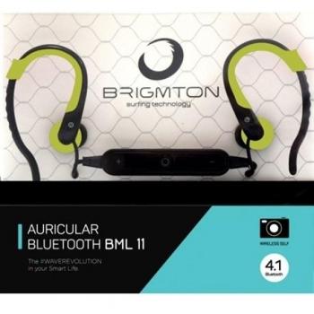 Brigmton BML 11 Dentro de oído Monoaural Inalámbrico Negro, Verde - Auriculares