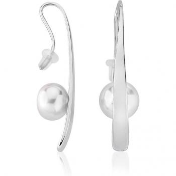 Pendientes Planet en plata y perla blanca de 10mm