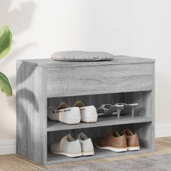 Zapatero gris Sonoma 60x30x45 cm madera contrachapada multicapa
