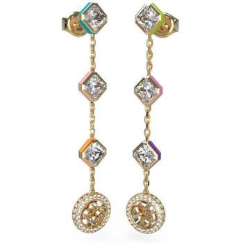 Pendientes Guess 4G Crush de acero dorado