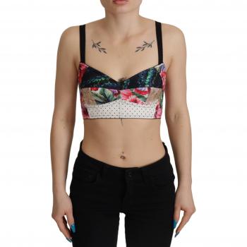 Dolce & Gabbana Multicolor Cropped Blouse Corset Patchwork Top - IT48 | XL