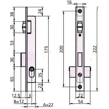 Sistemas Valle Leniz. U. 1963V/0 - Cerradura met.emb. 22x12mm 1963v/0 niq rod/pal cvl