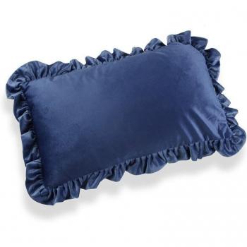 Cojín rectangular velvet azul de 10 x 30 x 50 cm