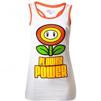 Nintendo Top (Damen) -M- Flower Power, weiss