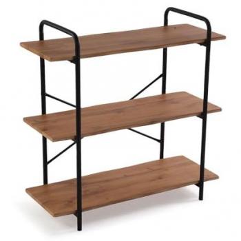 Librería Muna de Estilo Industrial, 80 x 34 x 80 cm, Color Marrón, 5 estantes, MDF y Metal