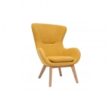 Sillón nórdico tejido efecto terciopelo y madera ESKUA