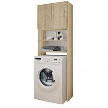 Mueble de baño colocado Dover 114, Aglomerado laminado Roble Sonoma, 2 puertas, 183x64x30cm